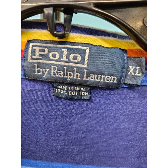 Polo Ralph Lauren Vintage 90's Striped Polo Size XL - Picture 4 of 6